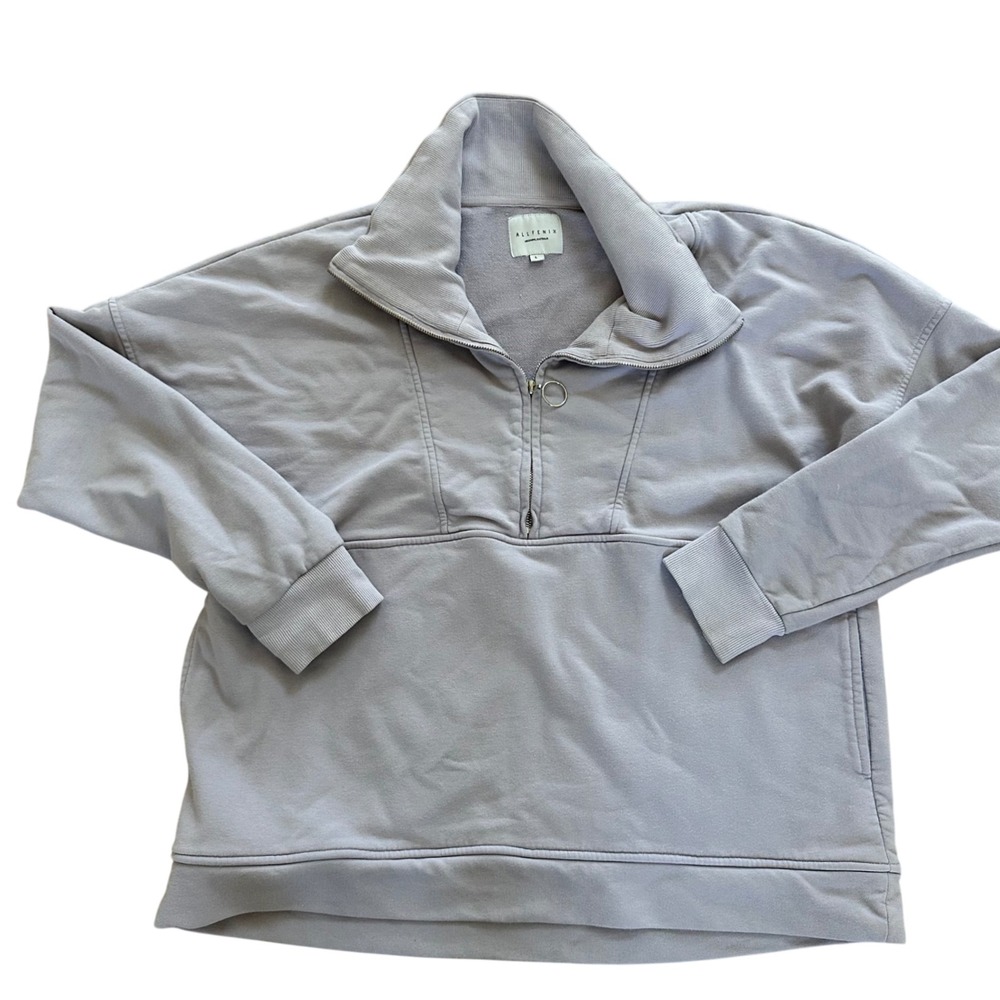 Allfenix Quarter Zip Pullover Sweatshirt Lavender‎ Purple Comfy Casual L